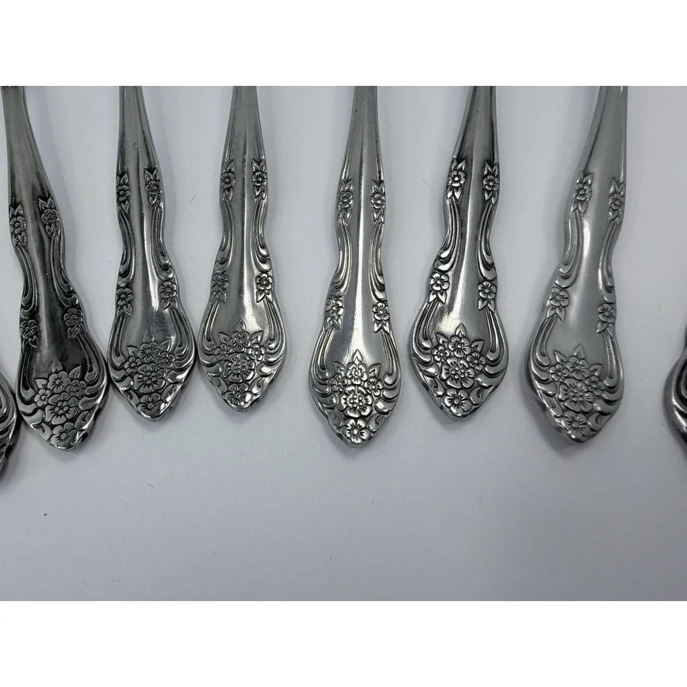 Rogers Dream Rose Teaspoons Stainless Flatware Korea Set of 8 #4